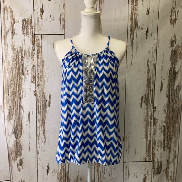 INC International Concepts Tops - INC International Concepts Blue And White Top